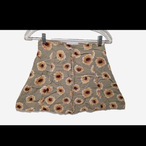 At Last & Co Vintage Micro Mini Skirt S Button Rayon 90s Y2K Grunge Cottage